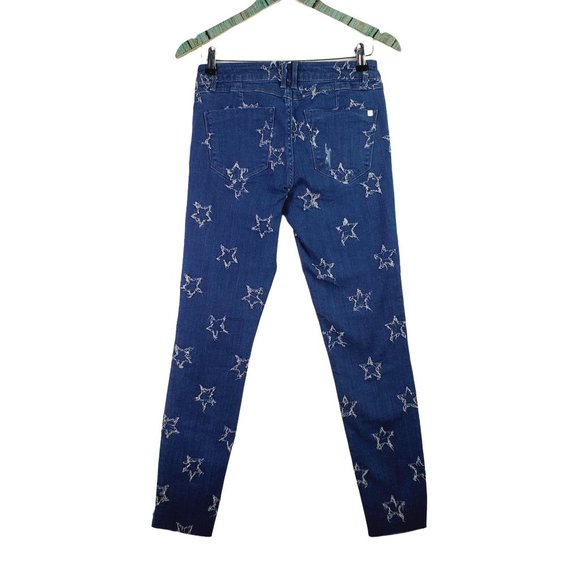 Bebe Star Heart Breaker Skinny Distressed Chewed Hem Jeans, Sz 27, NWT - Picture 3 of 6